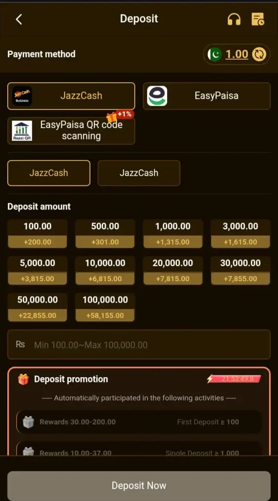 Deposit Mathod